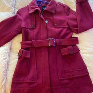 Green with Envy Magenta Wool Coat